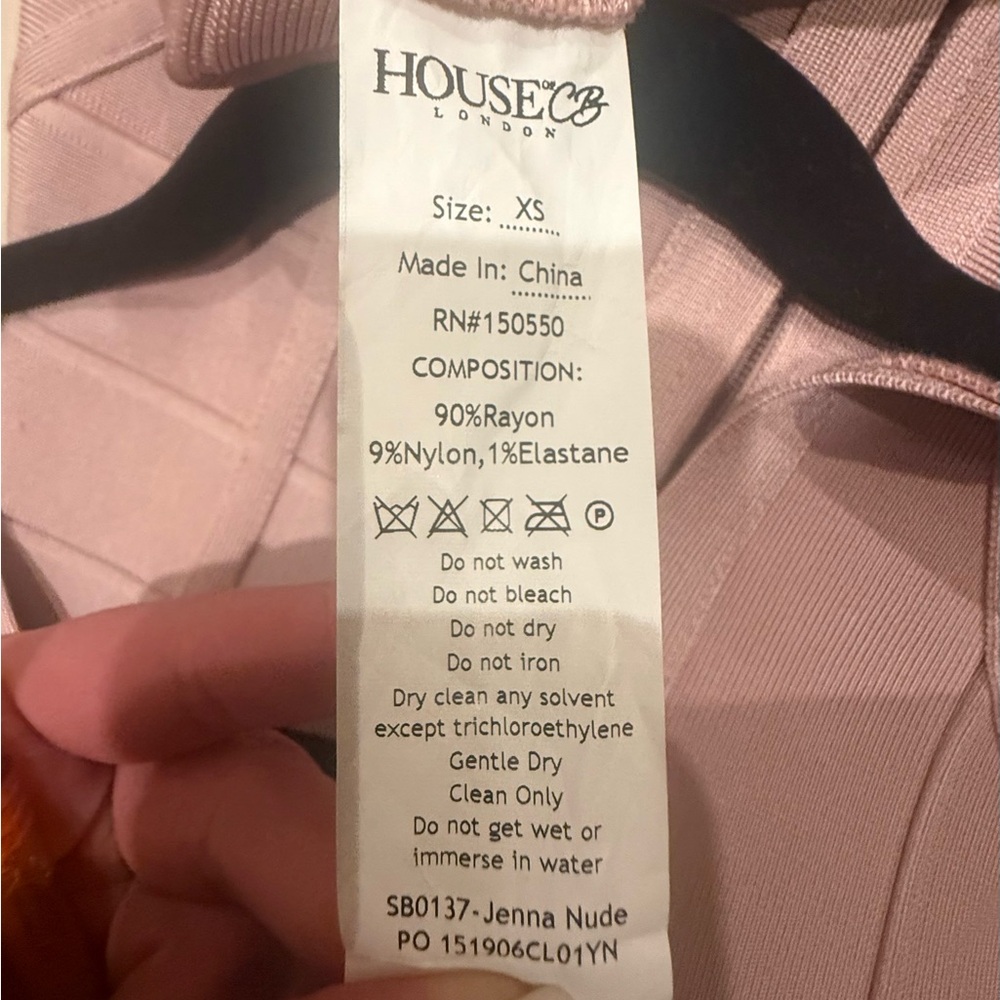 HOUSE OF CB LONDON JENNA MINI COCKTAIL DRESS, SIZE XS, NUDE/ PINK - Picture 9 of 11